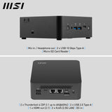 MSI Cubi NUC AI+ 2MG Intel Core Ultra 7 258V, Desktop PC, NUC, SFF, Mini Computer, HTPC, (32GB RAM, 1TB Storage, Windows 11 PRO NextGen Premium), Intel Arc Graphics/Embedded DDR5/Dual ThunderBolt 4/HDMI/Dual LAN/WiFi 6E/BT 5.3/VESA