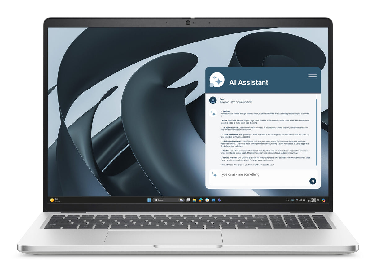 DELL Pro 16 Plus PB16255 Copilot+ PC AMD Ryzen AI 5 PRO PRO 340 Laptop 40.6 cm (16") Full HD+ 16 GB LPDDR5x-SDRAM 512 GB SSD Wi-Fi 7 (802.11be) Windows 11 Pro Platinum, Silver UK English