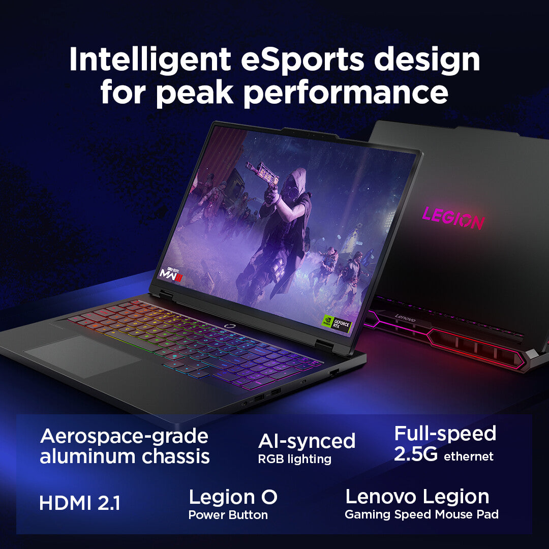 Lenovo Legion Pro 7 16IAX10H Intel Core Ultra 9 275HX Laptop 40.6 cm (16") WQXGA 32 GB DDR5-SDRAM 1 TB SSD NVIDIA GeForce RTX 5080 Wi-Fi 7 (802.11be) Windows 11 Home Black English