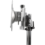 StarTech.com Dual Monitor Stand - Ergonomic Free Standing Dual Monitor Desktop Stand for two 24" VESA Mount Displays - Synchronized Height Adjustable - Double Monitor Pole Mount - Silver