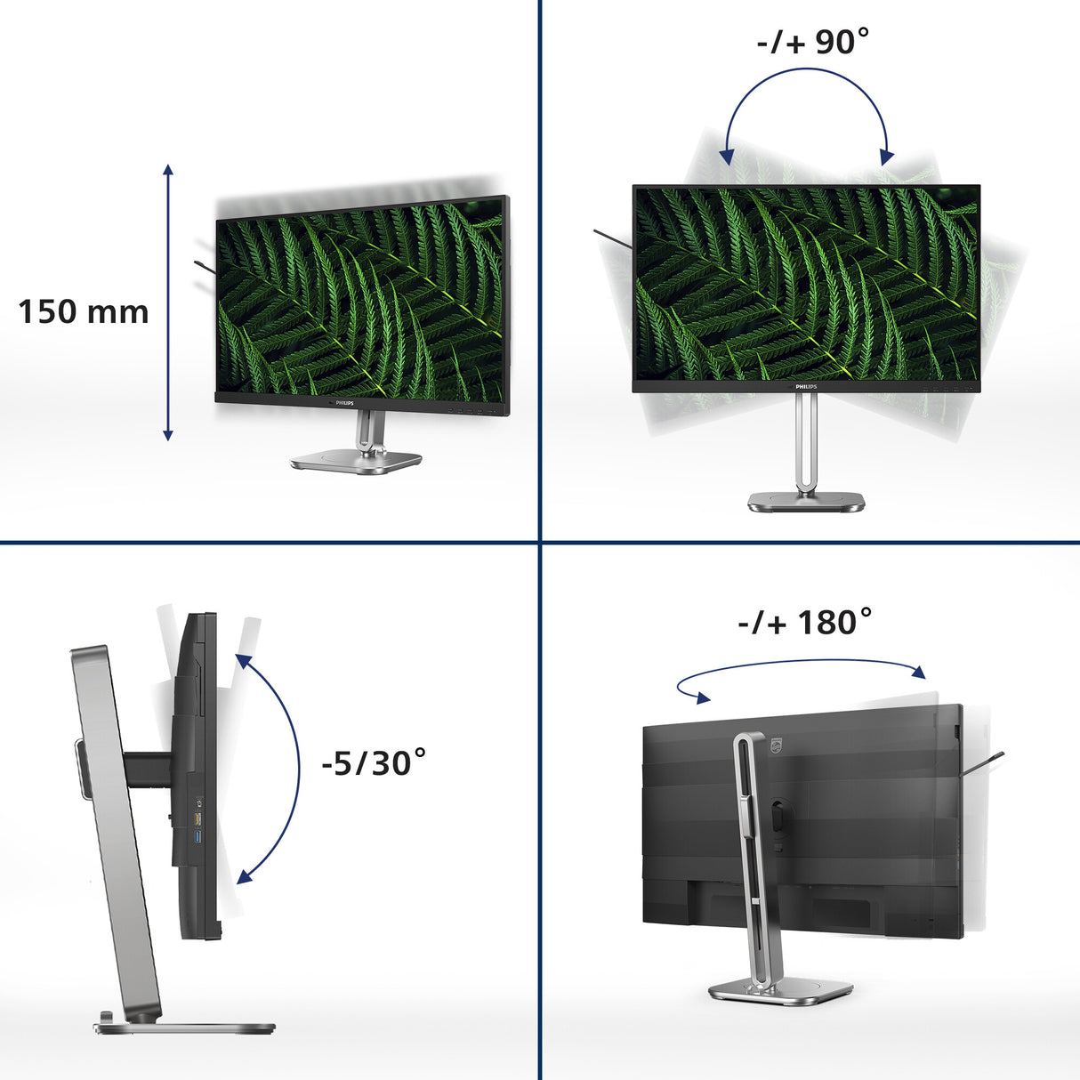Philips 5000 series 27B2G5500/00 computer monitor 68.6 cm (27") 2560 x 1440 pixels Quad HD LCD Anthracite