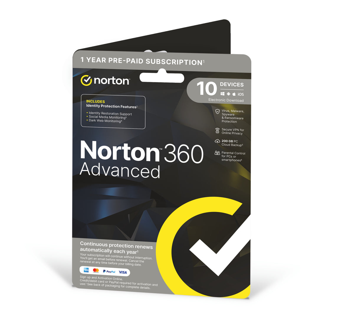 Norton 360 ADVANCED 1 USER 10 DEVICE 12MO