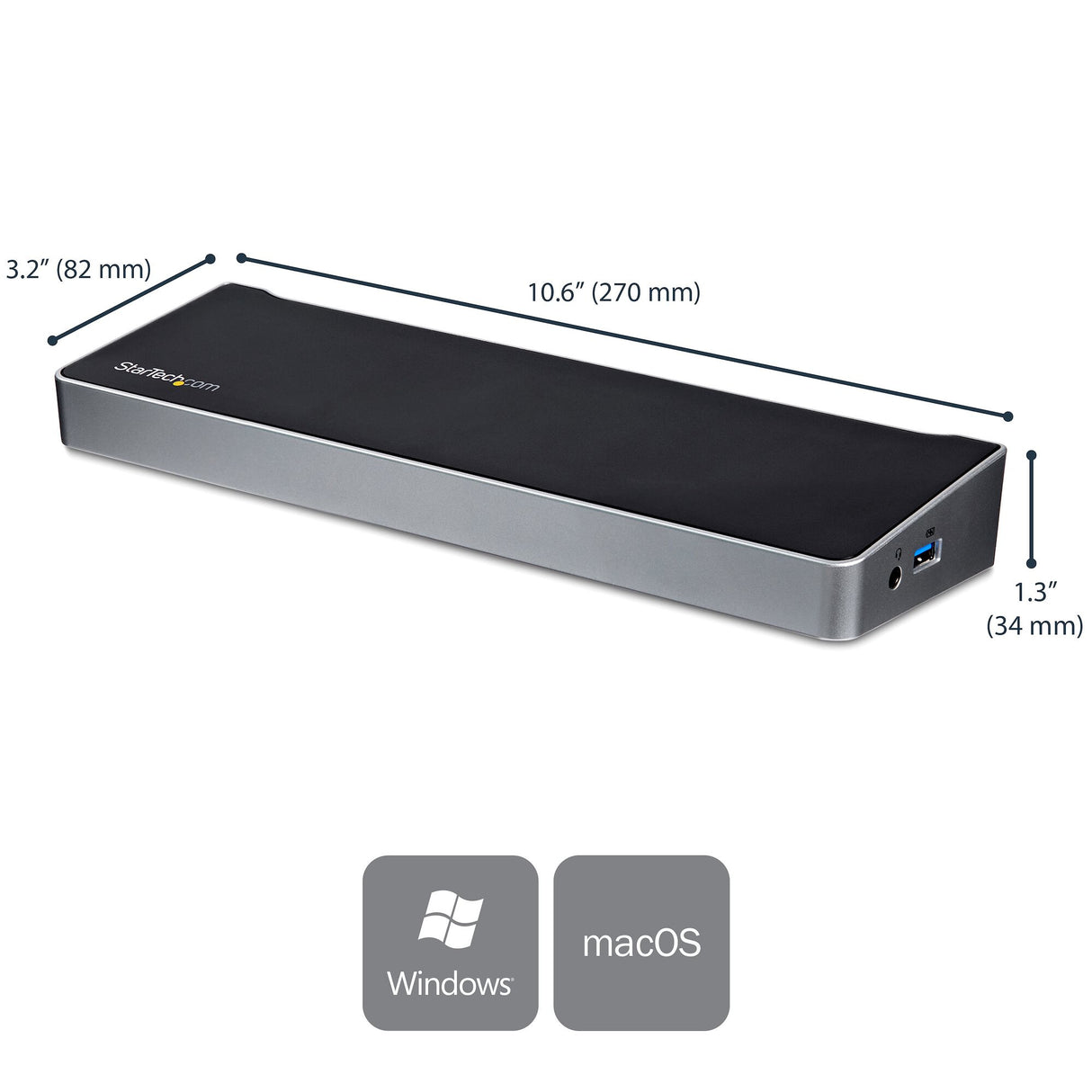 StarTech.com Triple Monitor 4K USB-C Dock with 5x USB 3.0 Ports