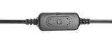 Manhattan 2600 Series Speaker System, Two Speakers, Black/Silver, USB for Stereo Audio and Power, Output: 2x 3W, Decent Sound, Integrated rotary volume control, USB-C/USB-A Adapter, Cable 1.4m, Three Year Warranty