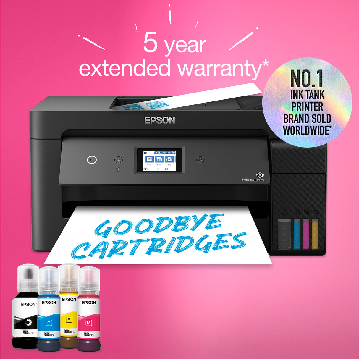 Impresora Epson Ecotank ET-15000 C11CH96401CA, color, inalámbrica, A3, todo en uno con fax, red, ADF, panel táctil de 6,8 cm