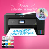 Impresora Epson Ecotank ET-15000 C11CH96401CA, color, inalámbrica, A3, todo en uno con fax, red, ADF, panel táctil de 6,8 cm