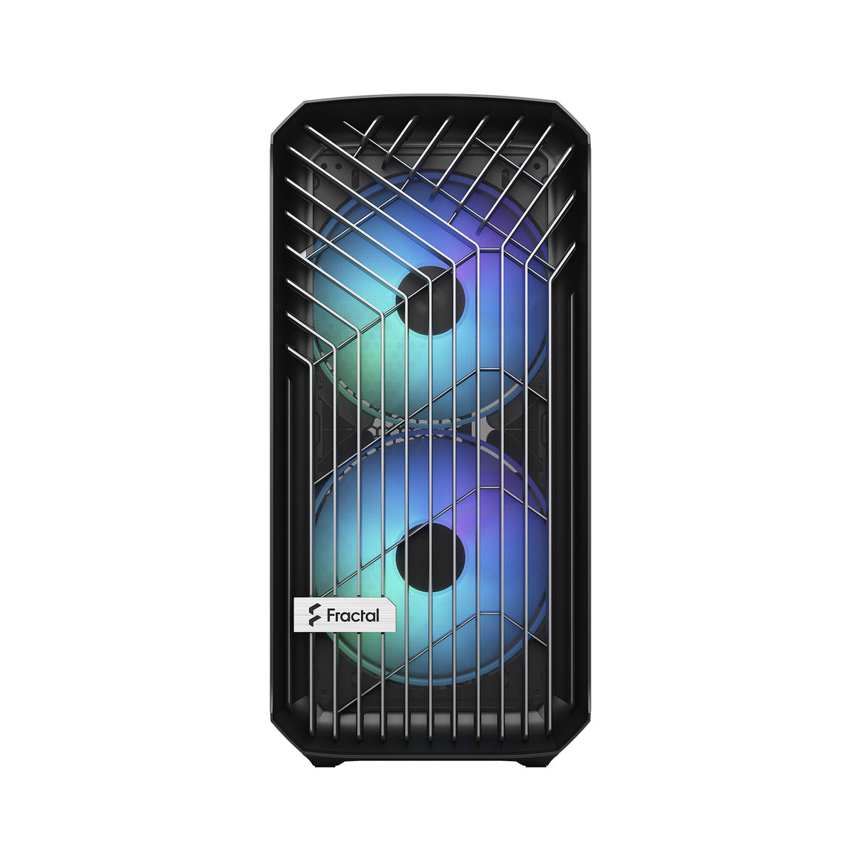 Fractal Design Torrent Compact (Light TG RGB) Caja para juegos con ventanas de vidrio tintado claro, E-ATX, 2 ventiladores RGB, concentrador de ventilador, tira RGB en cubierta de fuente de alimentación, rejilla frontal, USB-C