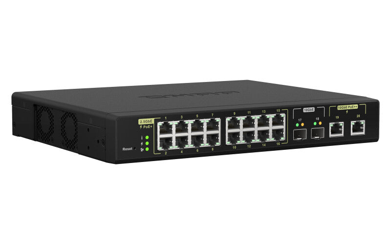 QNAP QSW-M2116P-2T2S network switch Managed L2 2.5G Ethernet Power over Ethernet (PoE) Black