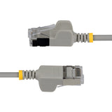 StarTech.com 2m Gray Ultra Slim Cat6A Ethernet Cable, Snagless, FTP, Pure Bare Copper Wire, 34AWG Slim RJ45 Network Patch Cord, Individually Tested