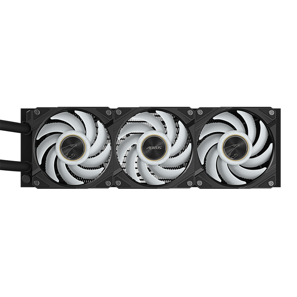 GIGABYTE AORUS WATERFORCE X II 360 AIO Liquid CPU Cooler - 3x120mm ARGB Fans, full-color LCD, MAGNETIC interlocking mechanism, DAISY-CHAIN, Intel LGA 1851 and AMD AM5 Compatible