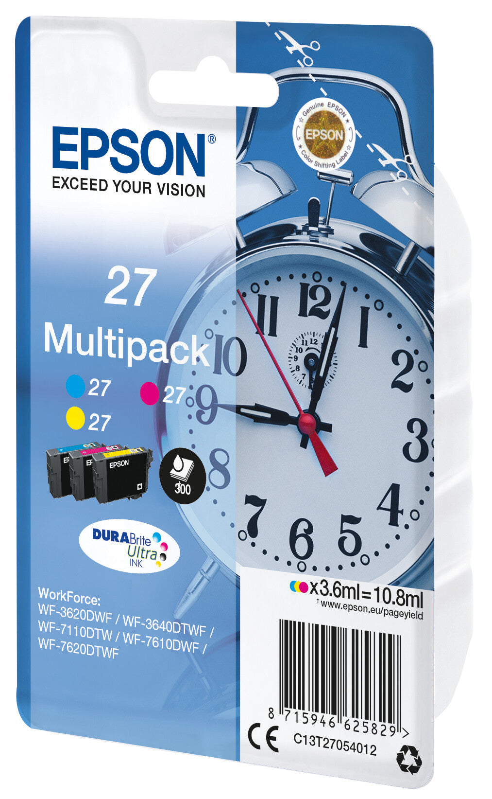 Epson Alarm clock Multipack 3-colour 27 DURABrite Ultra Ink