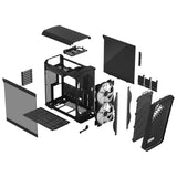 Fractal Design Torrent Compact (Light TG RGB) Caja para juegos con ventanas de vidrio tintado claro, E-ATX, 2 ventiladores RGB, concentrador de ventilador, tira RGB en cubierta de fuente de alimentación, rejilla frontal, USB-C