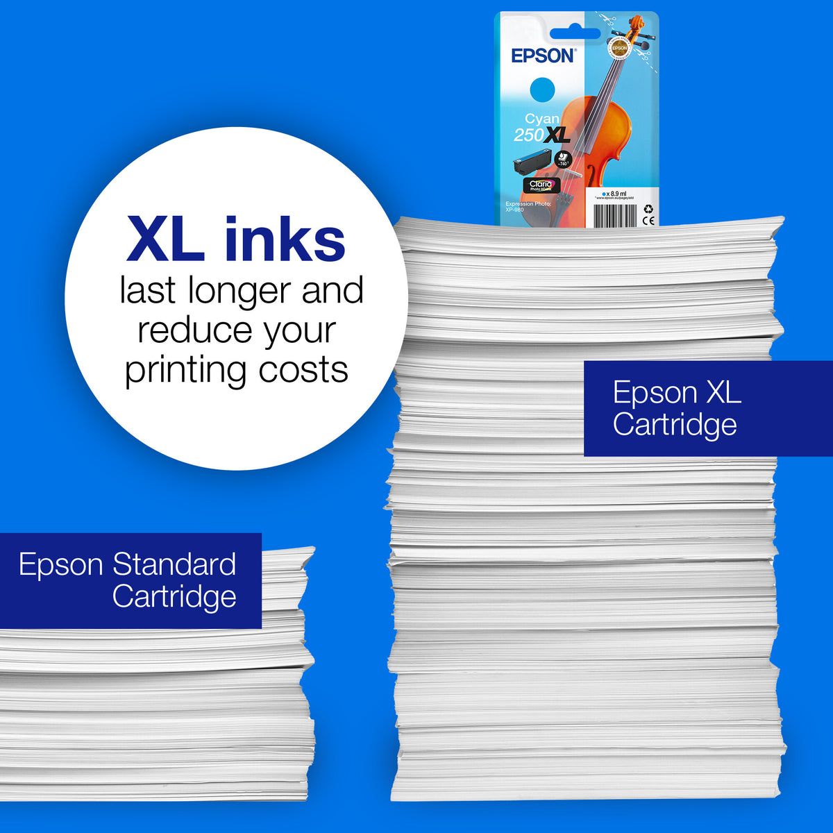 Epson Singlepack Cyan 250 Violin Claria Photo HD Ink