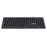 Manhattan Keyboard UK USB Wired, Standard Qwerty layout, Black, Full Size Keys, Cable 1.5m, USB-A connection, Plug and Play, Three Year Warranty, Retail Boxed
