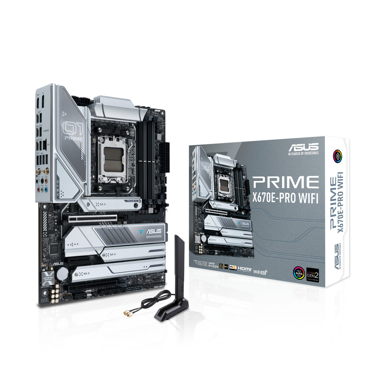 Asus PRIME X670E-PRO WIFI, AMD X670, AM5, ATX, 4 DDR5, HDMI, DP, Wi-Fi 6E, LAN 2,5G, PCIe5, RVB, 4x M.2