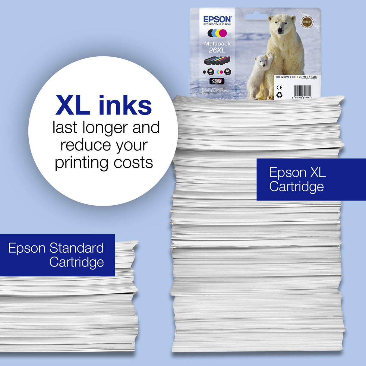 Epson Polar bear 26 Claria Premium Single Cyan Ink