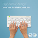 R-Go Tools Ergonomic keyboard R-Go Compact Break, compact keyboard with break software, QWERTY (UK), Bluetooth, white