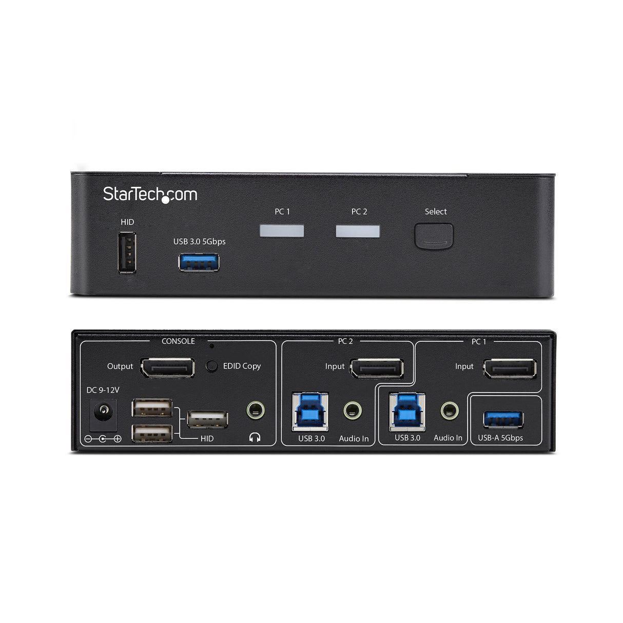 StarTech.com 2-Port DisplayPort KVM Switch, 4K 60Hz, DP 1.2, EDID Management, 2-Port USB 3.0 Hub, 4x USB HID Ports, TAA Compliant