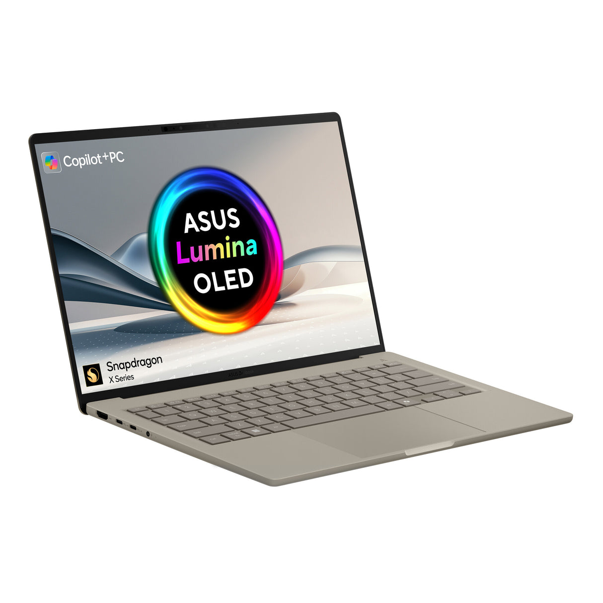 ASUS Zenbook A14 UX3407QA-QD244W Copilot+ PC Qualcomm Snapdragon X1-26-100 Laptop 35.6 cm (14") WUXGA 16 GB LPDDR5x-SDRAM 1 TB SSD Wi-Fi 6E (802.11ax) Windows 11 Home Beige