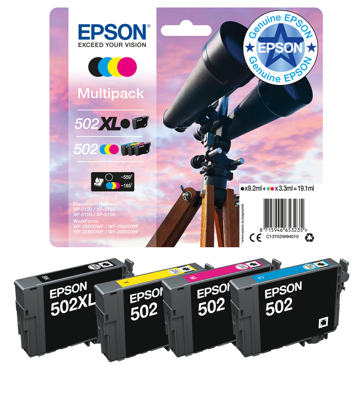 Epson Singlepack Black 502 Ink