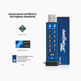 iStorage datAshur PRO 256 GB | Secure Flash Drive | FIPS 140-2 Level 3 Certified| NLNCSA DEP-V Certified | NATO Restricted Certified |AES-XTS 256-bit Hardware Encryption | PIN protected | Dust/Water Resistant