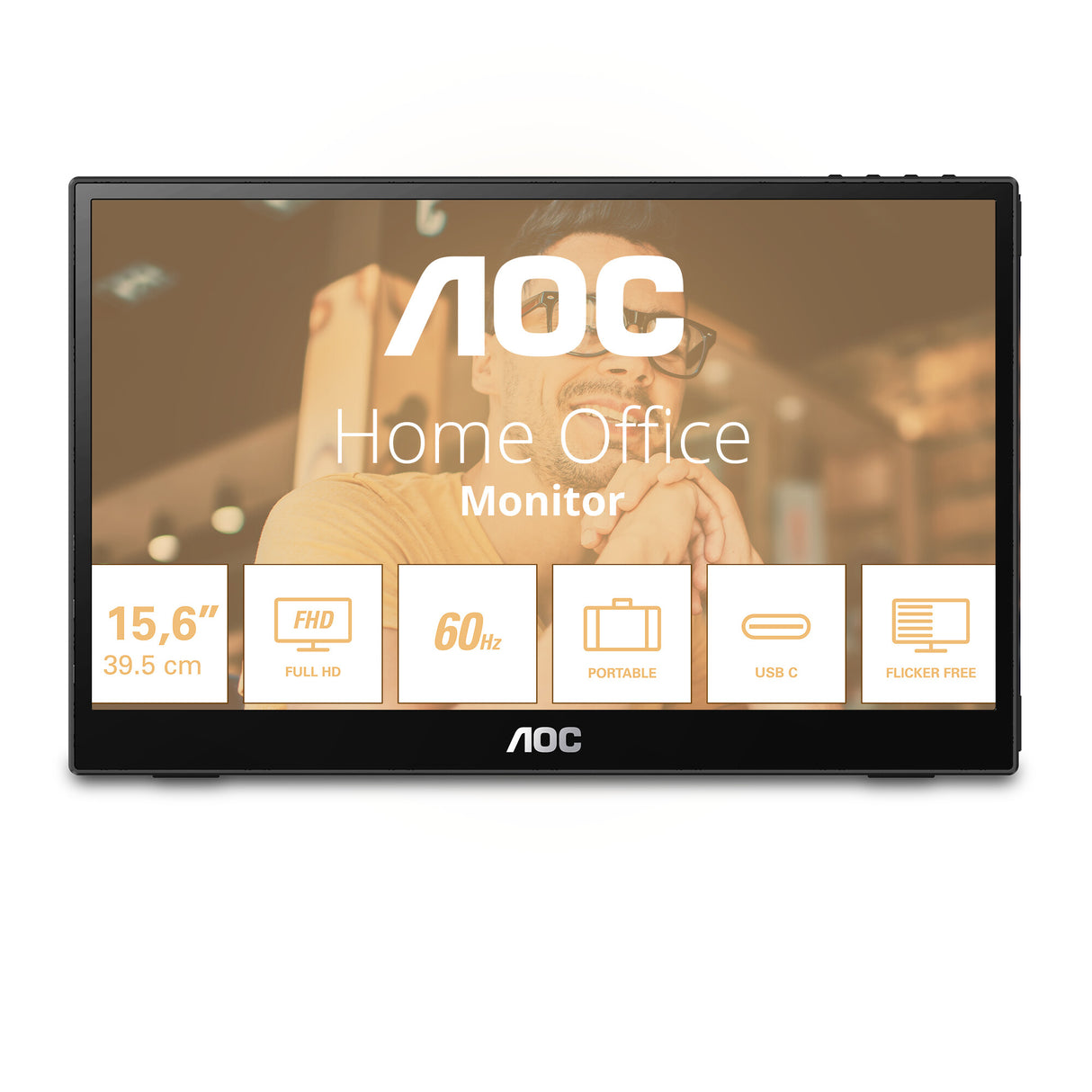 AOC 16T3EA portable TV/monitor Black 39.6 cm (15.6") 1920 x 1080 pixels