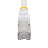 StarTech.com 7.5m CAT6a Ethernet Cable - White - Low Smoke Zero Halogen (LSZH) - 10GbE 500MHz 100W PoE++ Snagless RJ-45 w/Strain Reliefs S/FTP Network Patch Cord