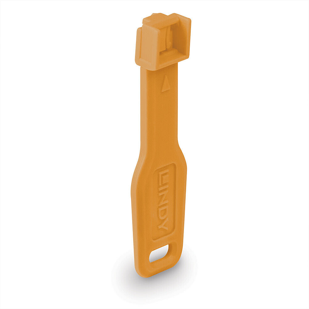 Lindy RJ45 Port Locks Orange, 10x + 1 Key