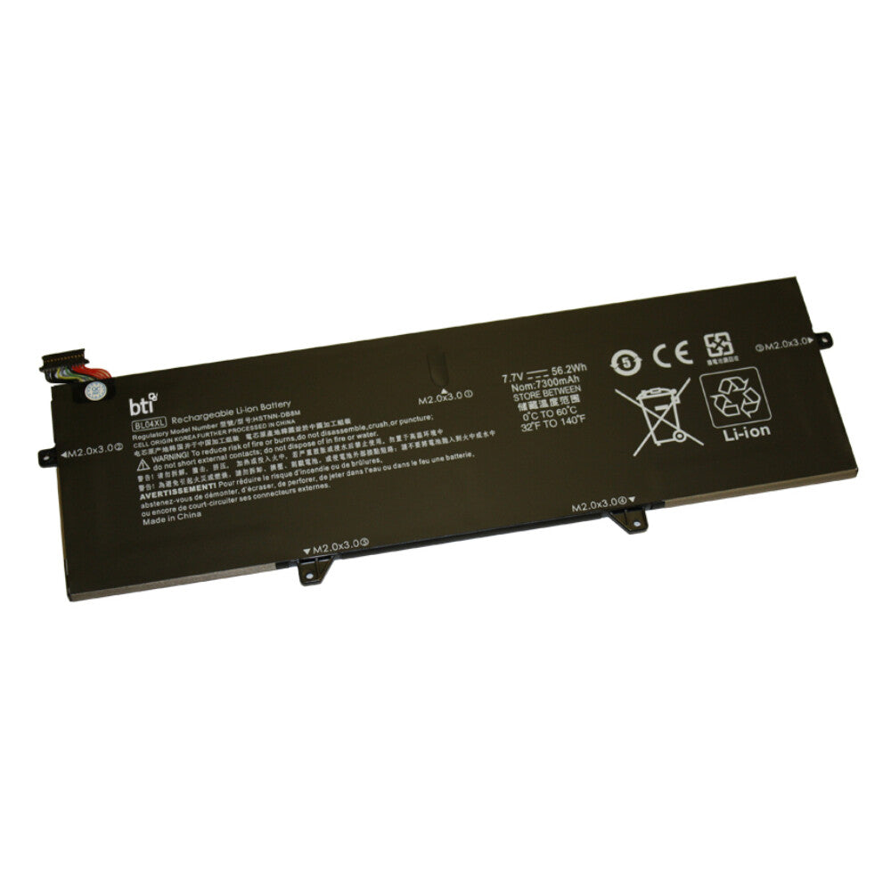BTI Replacement 4 cell battery for HP Elitebook 1040 G5 1040 G6 replacing OEM part numbers BL04XL L07041-855 // 7.7V 7299mAh 56.2Wh