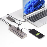 StarTech.com 7-Port Self-Powered USB-C Hub with Individual On/Off Switches, USB 3.0 5Gbps Expansion Hub w/Power Supply, Desktop/Laptop USB-C to USB-A Hub, USB Type C Hub w/BC 1.2