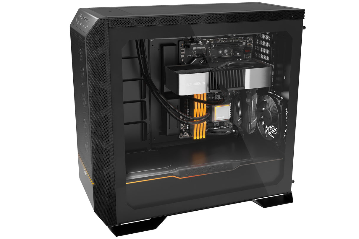 ¡tranquilizarse! Dark Base Pro 901 Caja de PC para juegos de torre completa, negra, 4x USB 3.2 tipo A, cubierta superior y panel frontal intercambiables, 3x Silent WIngs 4 ventiladores PWM, iluminación ARGB