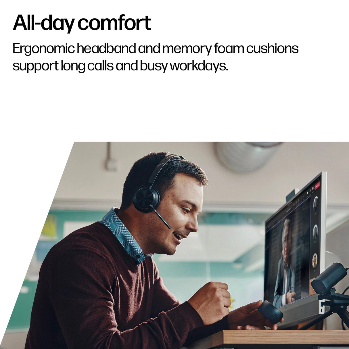 HP Poly Voyager Focus 2 USB-C-C Headset +USB-C/A Adapter +Charging Stand