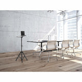 Manhattan Tripod Floor Mount for TV/Monitor/Projector/Laptop, For screens: 13" to 32", VESA compatability: 75x75 and 100x100mm - check the dimensions of the four mounting holes on back of screen to ensure it fits, Max 15kg, Height Adjustable, Black, Brack