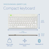 R-Go Tools Ergonomic keyboard R-Go Compact Break, compact keyboard with break software, QWERTY (UK), Bluetooth, white