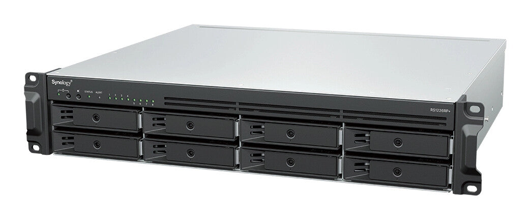 Synology RackStation RS1226RP+ NAS/storage server Rack (2U) AMD Ryzen V1500B 4 GB DDR4 0 TB Synology DSM Black