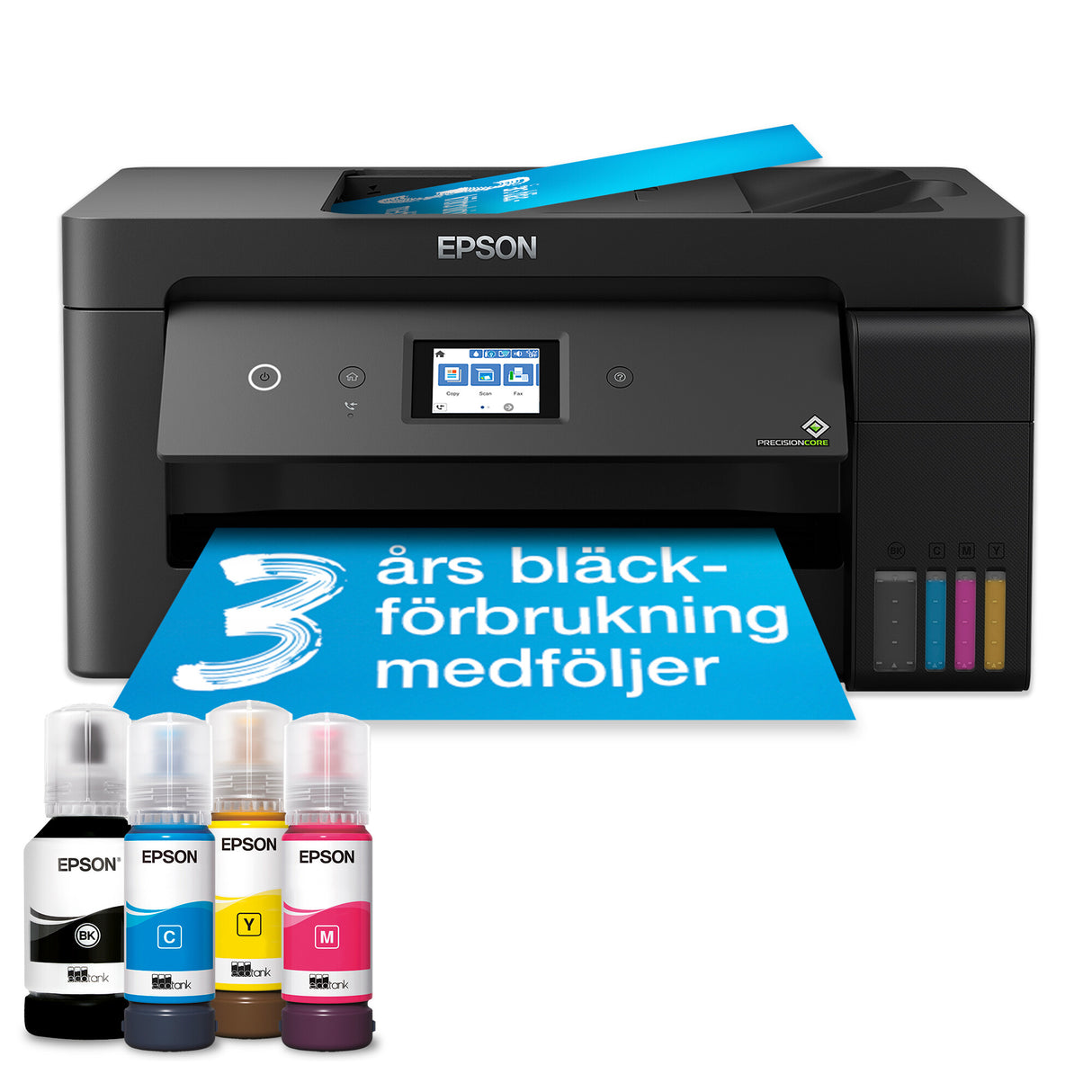 Imprimante Epson Ecotank ET-15000 C11CH96401CA, couleur, sans fil, A3, tout-en-un avec fax, réseau, chargeur automatique de documents, panneau tactile de 6,8 cm