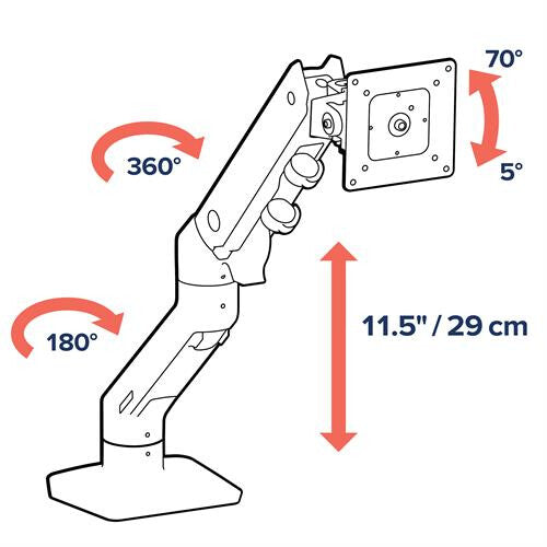 Ergotron HX Series 45-475-216 monitor mount / stand 124.5 cm (49") Desk White