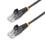 StarTech.com 10m Black Slim CAT6 Ethernet Cable, Snagless, 100W PoE, UTP, LSZH, 28AWG Pure Bare Copper Wire, Slim RJ45 Network Patch Cord w/Strain Reliefs, Fluke Tested