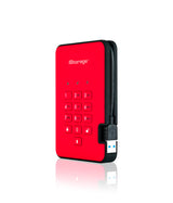 iStorage diskAshur2 256-bit 2TB USB 3.2 secure encrypted hard drive - Red IS-DA2-256-2000-R