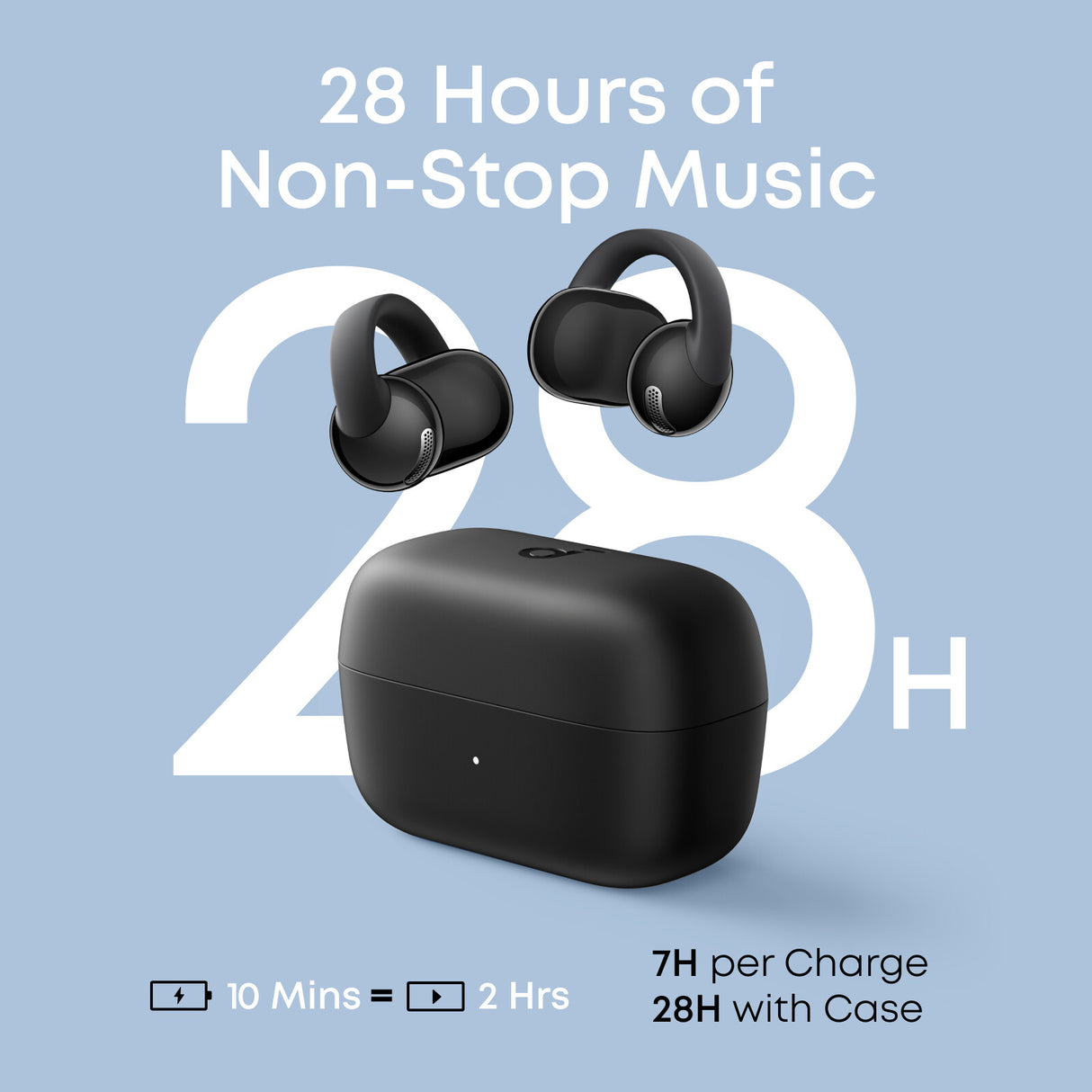 Soundcore C50i Wireless Open-Ear Clip-On Earbuds with Adaptive Comfort, Black