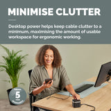 Fellowes Power Cube with 3 Power Socket Extension USB-A & USB-C Ports Black