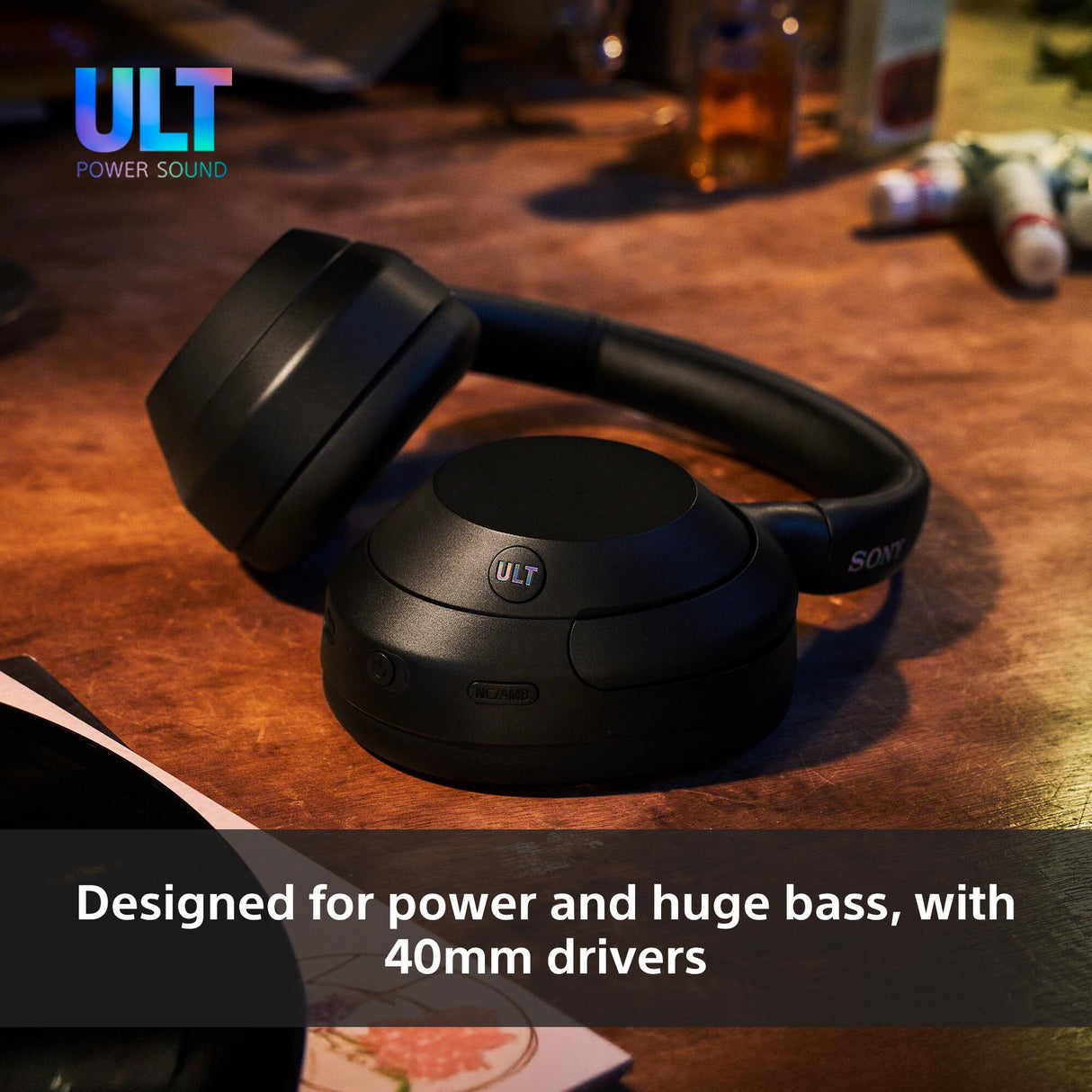 Sony ULT WEAR - Wireless Bluetooth Headphones with ULT POWER SOUND, Ultimate Deep Bass, Noise Cancelling, Clear Call Quality, Up to 30hr Battery Life, IOS & Android