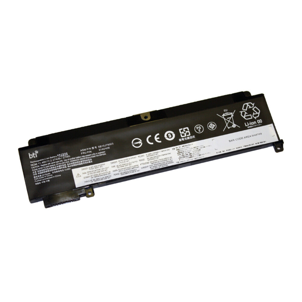 BTI SB10J79002 compatible 27Wh 3-cell battery for Lenovo Thinkpad T460s T470s FRONT BATTERY