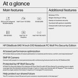 HP EliteBook 840 G10 Wolf Pro Security Edition Intel® Core™ i5 i5-1335U Laptop 35.6 cm (14") WUXGA 16 GB DDR5-SDRAM 256 GB SSD Wi-Fi 6E (802.11ax) Windows 11 Pro Silver