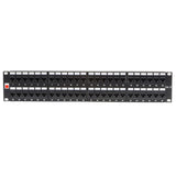 Lindy 19' CAT6 2U 48 Port RJ-45 Patch Panel, Unshielded, Black