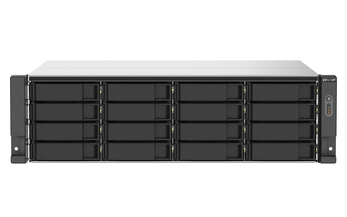 QNAP TS-1673AU-RP-16G NAS/storage server Rack (3U) Ryzen Embedded V1500B 16 GB DDR4 0 TB QNAP QTS Black, Grey