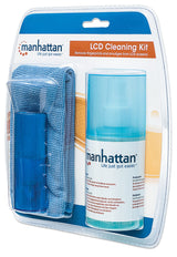 Manhattan LCD Cleaning Kit, Alcohol-free, Includes Cleaning Solution (200ml), Brush and Microfibre Cloth, Ideal for use on monitors/laptops/keyboards/etc, Three Year Warranty