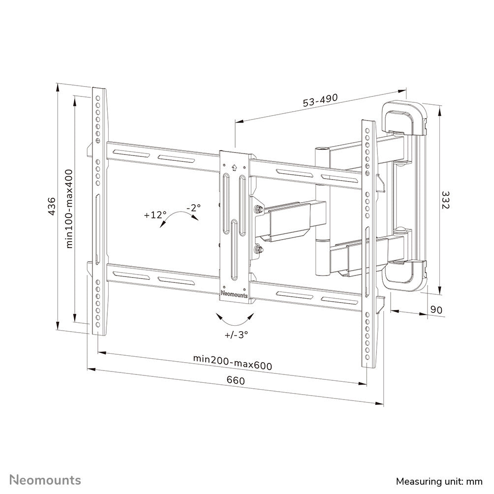 Neomounts WL40-550BL16 TV mount wall 40-65" - full motion - easy install