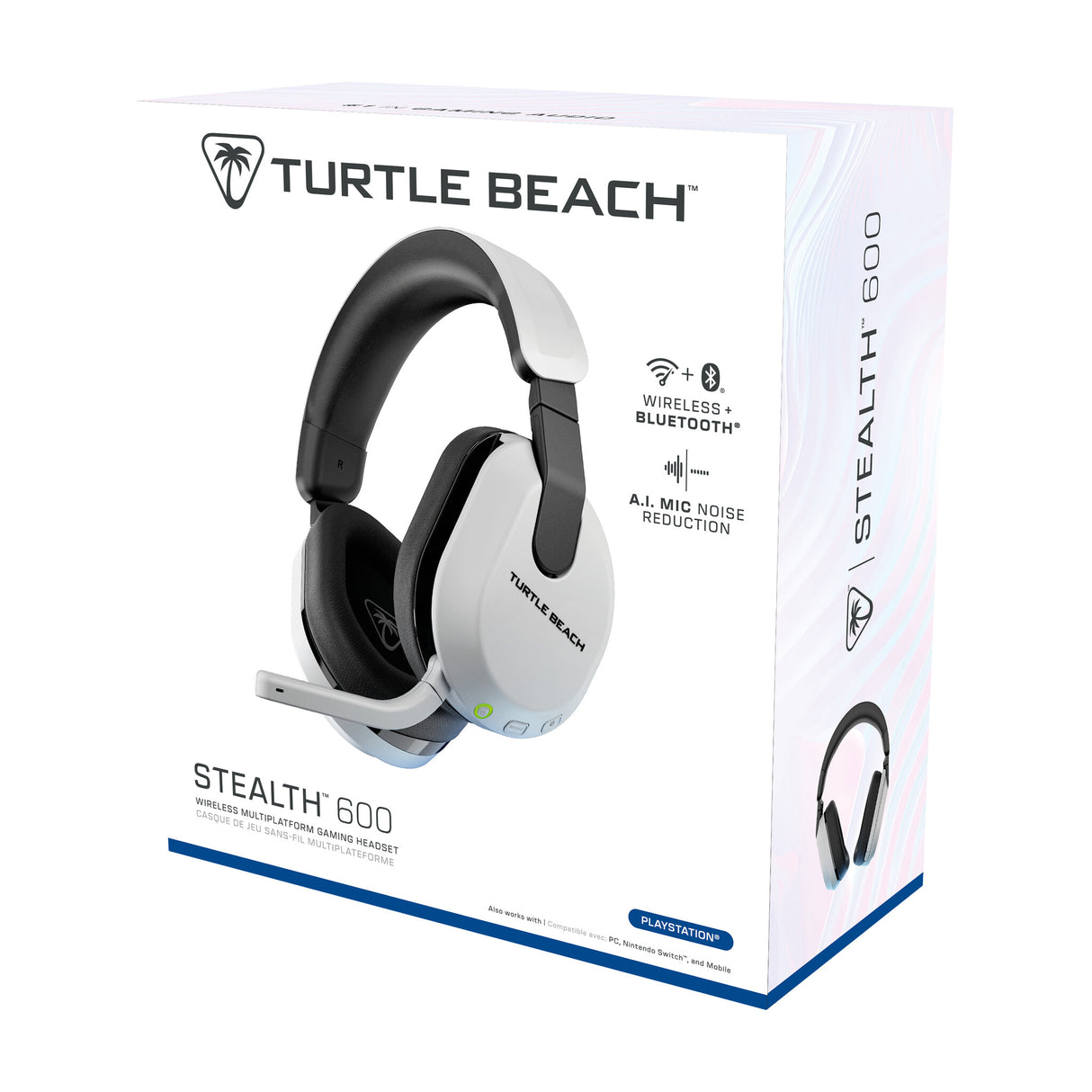 Turtle Beach Stealth 600 White PlayStation Wireless Gaming Headset with up to 80 hour Battery, 50mm Speakers and Bluetooth for PS5, PS4, PC and Mobile