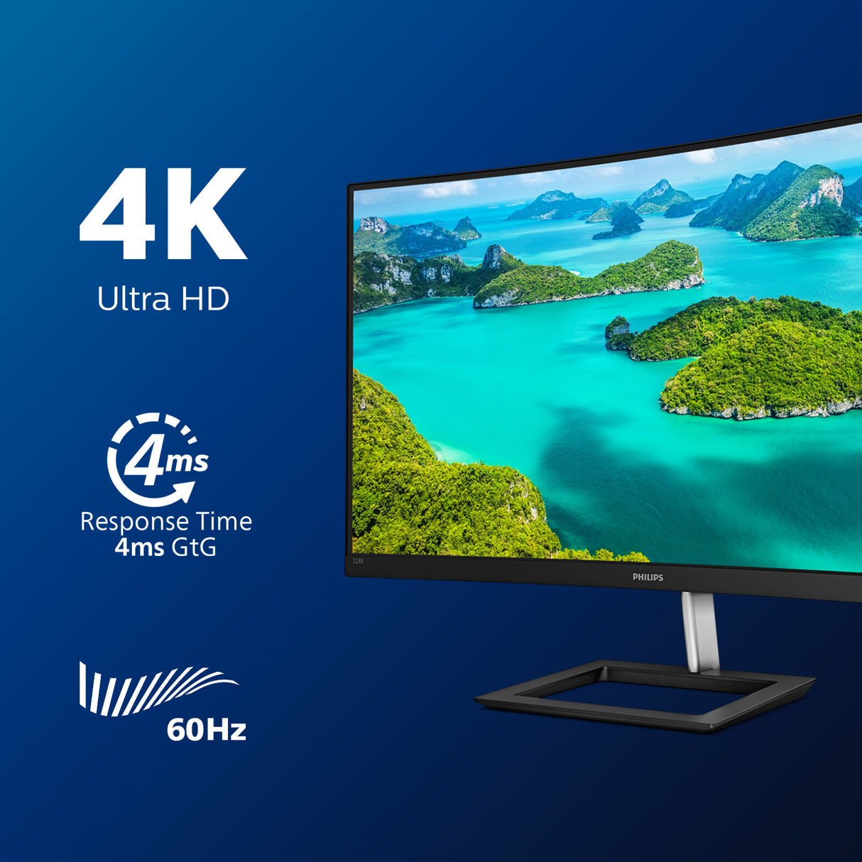 Philips E Line 328E1CA/00 computer monitor 80 cm (31.5") 3840 x 2160 pixels 4K Ultra HD LCD Black
